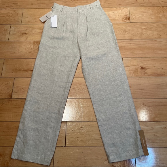 REFORMATION Petite 00P Vesta Oatmeal Linen Pants NEW - Picture 6 of 16